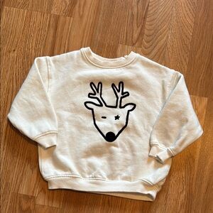 Kids White Reindeer Sweatshirt